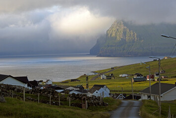 Fototapeta na wymiar Landscape of Vidoy Island, Faroe Islands, Denmark