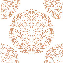 Simple Brown ornamental seamless pattern. Vintage, paisley element, Traditional, Ethnic, Mandala. Best used for fabric, textile, wallpaper and packaging for Birthday and Wedding Wrapping