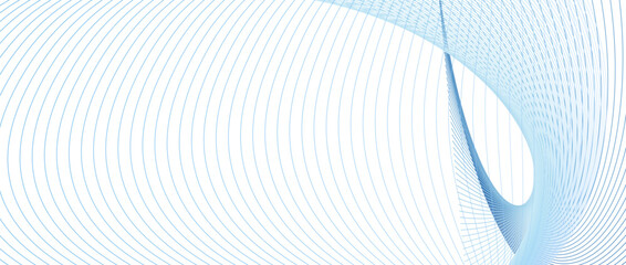 Blue techno pattern with loopable element. Abstract design. Vector curved thin lines with gradient. Colored template with copy space. Geometric background for banner, certificate, ticket. AI format