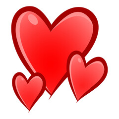 Three Hearts Love Sign Valentine's Day Hearts Symbol