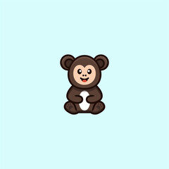 cute monkey concept logo design