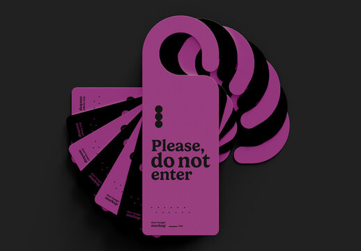 Stacked Door Hanger Mockup