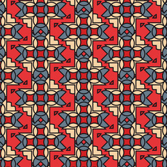 Arabesque Islamic Geometric Ornament with Mosaic Pattern