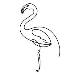 beautiful hand drawn flamingo illustration can be used for wall decoration, tattoo, printing and more