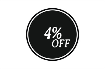4% Off, Sale Discount Banner. Discount offer price, special offer sales promotions. vector template illustration