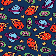 Planet cartoon pattern design vector illustration