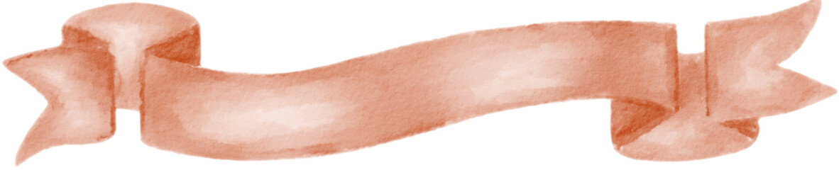 peach ribbon banner watercolor png