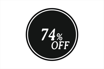 74% Off, Sale Discount Banner. Discount offer price, special offer sales promotions. vector template illustration