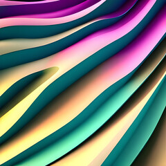wavy beautiful abstract 3d background. Generative AI