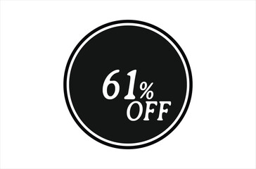 61% Off, Sale Discount Banner. Discount offer price, special offer sales promotions. vector template illustration