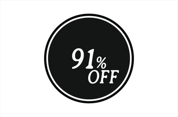 91% Off, Sale Discount Banner. Discount offer price, special offer sales promotions. vector template illustration