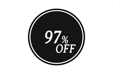 97% Off, Sale Discount Banner. Discount offer price, special offer sales promotions. vector template illustration