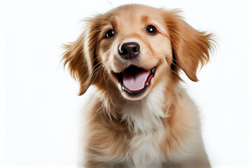 Isolated Happy Smiling Dog White Background Portrait (2)