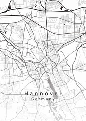 Fototapeta na wymiar Hannover Germany City Map