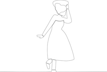 A woman doing a beautiful dance pattern. Africa day one line drawing