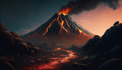 image of an active volcano