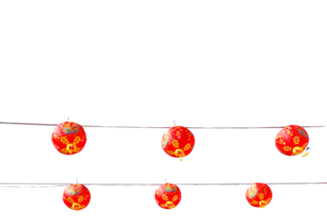 Chinese lanterns isolated on white.