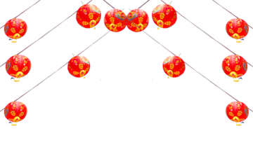 Chinese lanterns isolated on white.