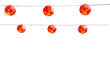 Chinese lanterns isolated on white.