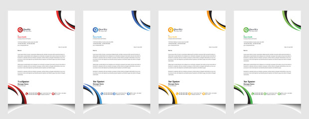Corporate business colourful letterhead template with a4 size stationary item modern letterhead.