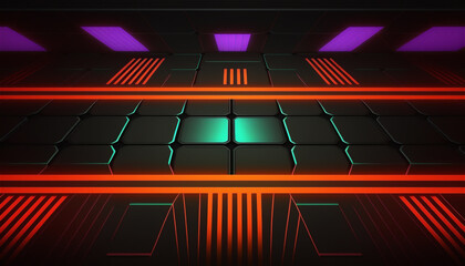 Abstract futuristic gaming background with modern luxury neon light, Generative AI