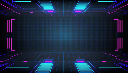 Abstract futuristic gaming background with modern luxury neon light, Generative AI
