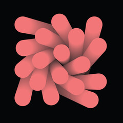 pink circle 3D shape, horizontal banner, poster, header layout for website. vector illustration