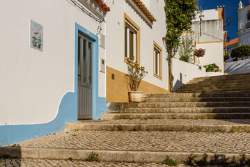 Houses and streets of Ferragudo, Algarve, Portugal, Europe