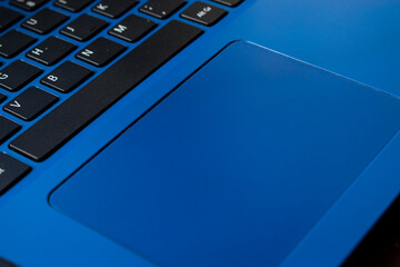 Blue modern laptop as background 