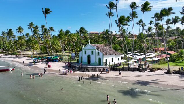 Famous Church At Carneiros Beach In Pernambuco Brazil. Famous Church. Nature Landscape. Background Scenery. Travel Destinations. Carneiros Beach Pernambuco. 