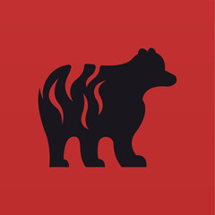 Bear silhouette logo design concept. Animal logo template