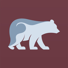 Bear silhouette logo design concept. Animal logo template