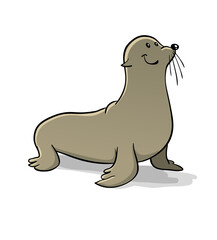 Wild cute brown arctic polar sealion