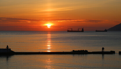 Photo of a beautiful sunset on the Black Sea - 579795385