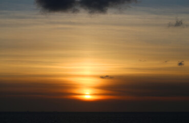 Naklejka na ściany i meble Photo of a beautiful sunset on the Black Sea