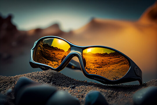 A Pair Of Sunglasses For Protecting Eyes From Sunlight During Outdoor Adventures