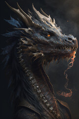 Dragon portrait AI generated