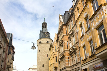 Fototapeta na wymiar Leipziger Tower in Halle, Germany