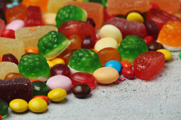 Fototapeta na wymiar Bright candy lollies on white background