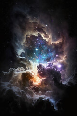 Obraz na płótnie Canvas Galaxy, supernova, infinite universe wallpaper. AI 
