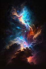 Obraz na płótnie Canvas Galaxy, supernova, infinite universe wallpaper. AI 
