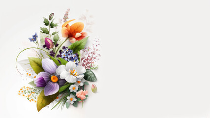 Fototapeta na wymiar Spring Blossoms: Delicate and Colorful Flowers to celebrate the season - generative AI