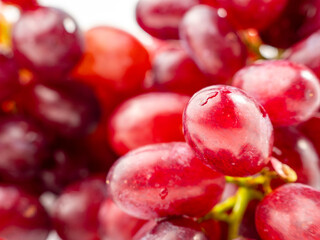 Ripe juicy grapes isolated on white background. Close-up.