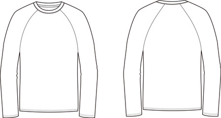 Long sleeve t-shirt fashion flat sketch