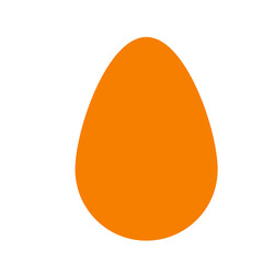 simple flat colored easter egg shape orange