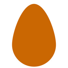 simple flat colored easter egg shape brown