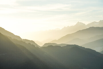 Fototapeta premium Autumn light in the Sursevla valley near Flims/Laax in Switzerland