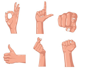 set of hand gestures