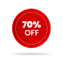 70% percent discount sticker price tag design. product emblem with percentage sell off. marketing deal sale tag giving super offer. Sale 70% off banners, discount tags design template, extra promo.