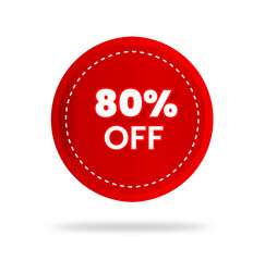 80% percent discount sticker price tag design. product emblem with percentage sell off. marketing deal sale tag giving super offer. Sale 80% off banners, discount tags design template, extra promo.